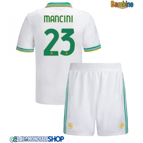 Maglie da calcio AS Roma Gianluca Mancini #23 Terza Maglia Bambino 2025-26 Manica Corta + Pantaloni corti)